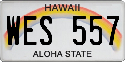 HI license plate WES557