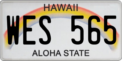 HI license plate WES565