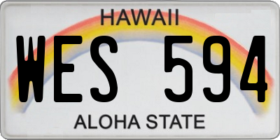 HI license plate WES594