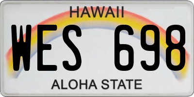 HI license plate WES698