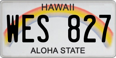 HI license plate WES827
