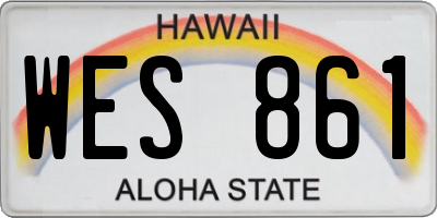 HI license plate WES861