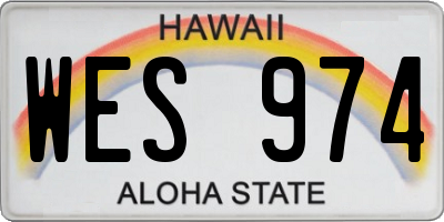 HI license plate WES974