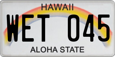 HI license plate WET045