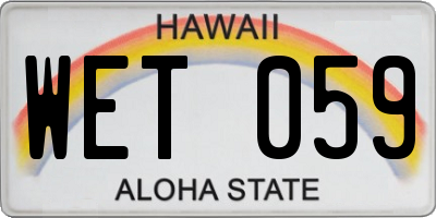 HI license plate WET059