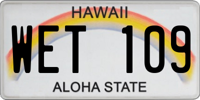 HI license plate WET109