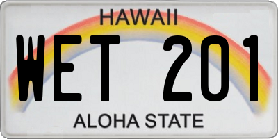 HI license plate WET201