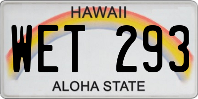 HI license plate WET293