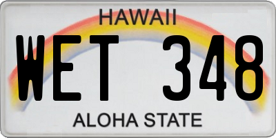 HI license plate WET348
