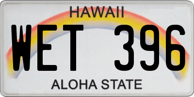 HI license plate WET396