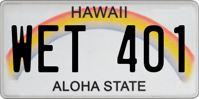 HI license plate WET401