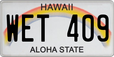 HI license plate WET409