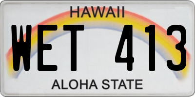 HI license plate WET413