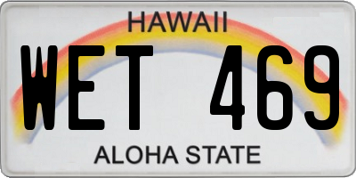 HI license plate WET469