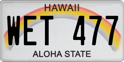HI license plate WET477