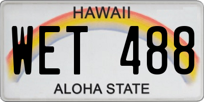 HI license plate WET488