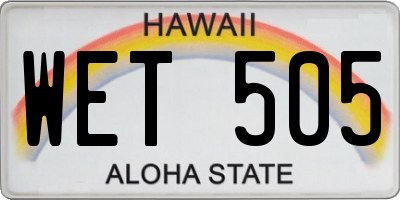 HI license plate WET505
