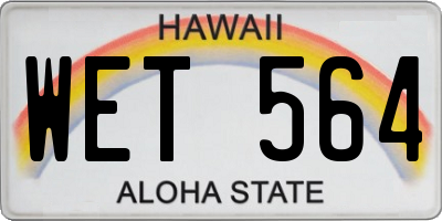 HI license plate WET564