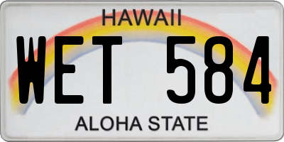 HI license plate WET584