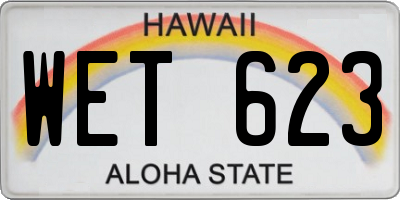 HI license plate WET623