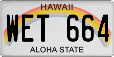 HI license plate WET664