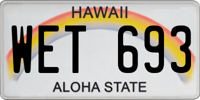 HI license plate WET693
