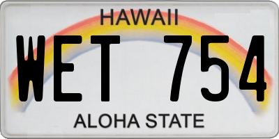 HI license plate WET754