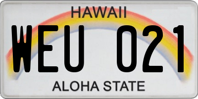 HI license plate WEU021