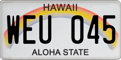 HI license plate WEU045