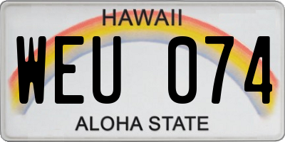 HI license plate WEU074