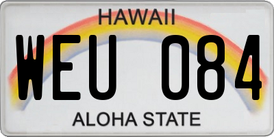 HI license plate WEU084
