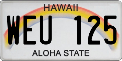 HI license plate WEU125