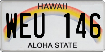 HI license plate WEU146