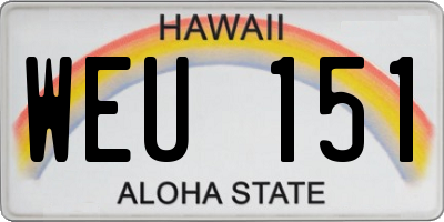 HI license plate WEU151