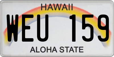 HI license plate WEU159