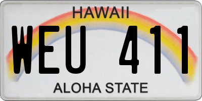 HI license plate WEU411
