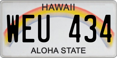 HI license plate WEU434