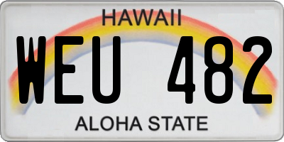 HI license plate WEU482