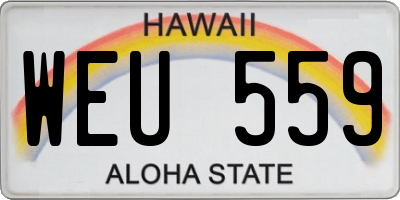 HI license plate WEU559