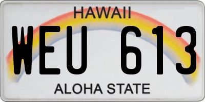 HI license plate WEU613