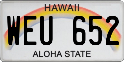 HI license plate WEU652