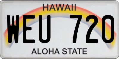 HI license plate WEU720