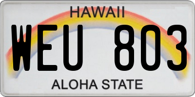 HI license plate WEU803