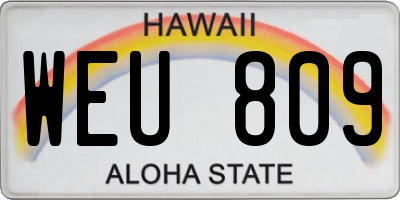 HI license plate WEU809