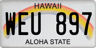 HI license plate WEU897