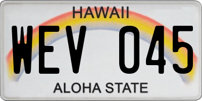 HI license plate WEV045