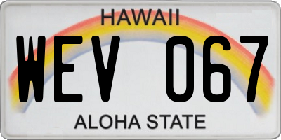 HI license plate WEV067