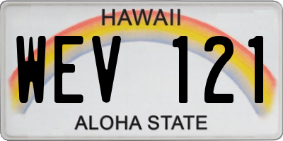 HI license plate WEV121