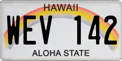 HI license plate WEV142