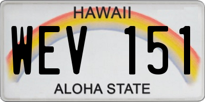 HI license plate WEV151